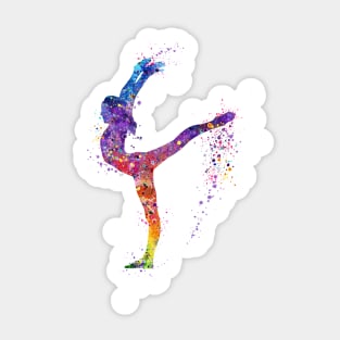 Girl Gymnastics Sports Watercolor Gift Sticker